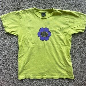 Lime Green Flower T-Shirt 100% Cotton